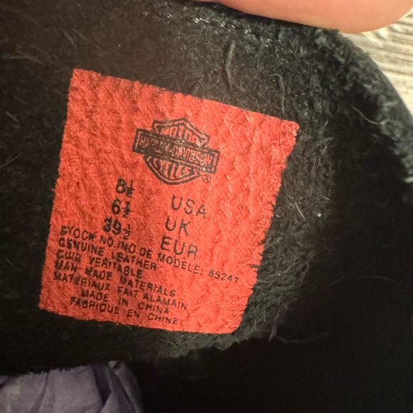 Harley-Davidson Black Leather Combat Boots - Picture 3 of 6